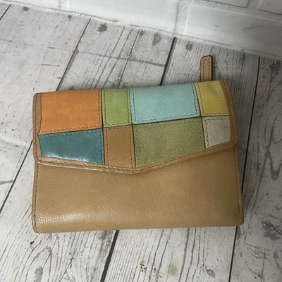 Cartera FOSSIL Vintage Patchwork Multicolor Gamuza y Cuero Multicolor Triple Foto 1 de 4