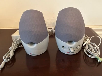 Labtec Spin 50 Multipurpose Stereo Speakers Computer MP3 PC's Gaming Laptop Deck - Image 1 of 4