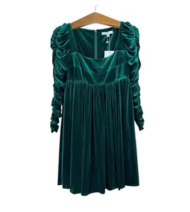 Antonio Melani Marcella Velvet Square Neck Long Ruched Sleeve Dress Size 4 NWT - Picture 1 of 13