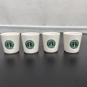 Set Of 4 Starbucks Coffee Master Espresso Shot Glasses / Tasting Cups Porcelain - Picture 1 of 7