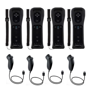 4 Set Motion Plus Remote & Nunchuk Controller Set & Case for Nintendo Wii Wii U - Picture 1 of 5