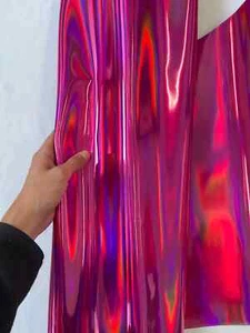 Rindslack irisierendes Leder, holografisches Regenbogen Rindsleder glänzend mettalic. - Bild 1 von 11