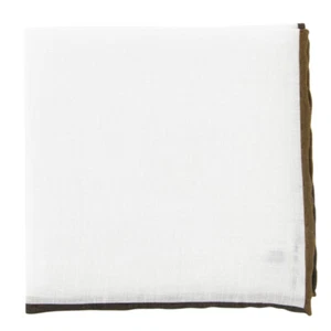 Fiori Di Lusso White Solid Linen Blend Pocket Square - 12" x 12" (838) - Picture 1 of 4