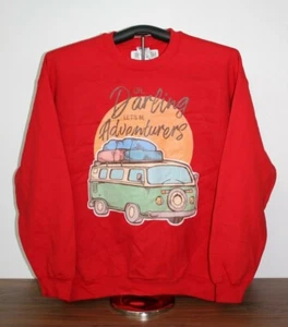 OH DARLING LET'S BE ADVENTUREERS - Felpa Bus Vintage XL, Rosso - Foto 1 di 4