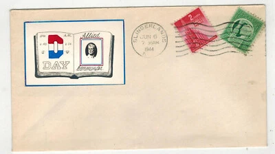 WW2 Patriotic 6/6 1944 RARE LEGALLEZ D-DAY FRANCE & ALLIED COMMANDER EISENHOWER - Image 1 of 2