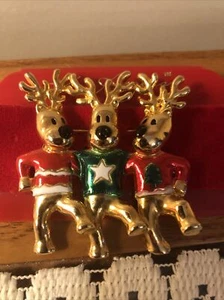 Spilla natalizia vintage spilla danza antro renna brutto maglione spilla smaltata - Foto 1 di 4