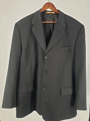 Traje Chaqueta Blazer Richard Harris Negro 46R Shell 100% Lana Cierre de 3 Botones Foto 1 de 4