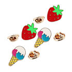 4pcs Breastpins Ice Cream Lapel Pin Strawberry Enamel Pin Ice Cream Brooch
