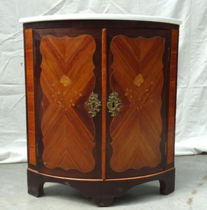 Angoliera intarsiata in mogano e bois de rose fine 1700 Luigi XV Francia - Foto 1 di 18