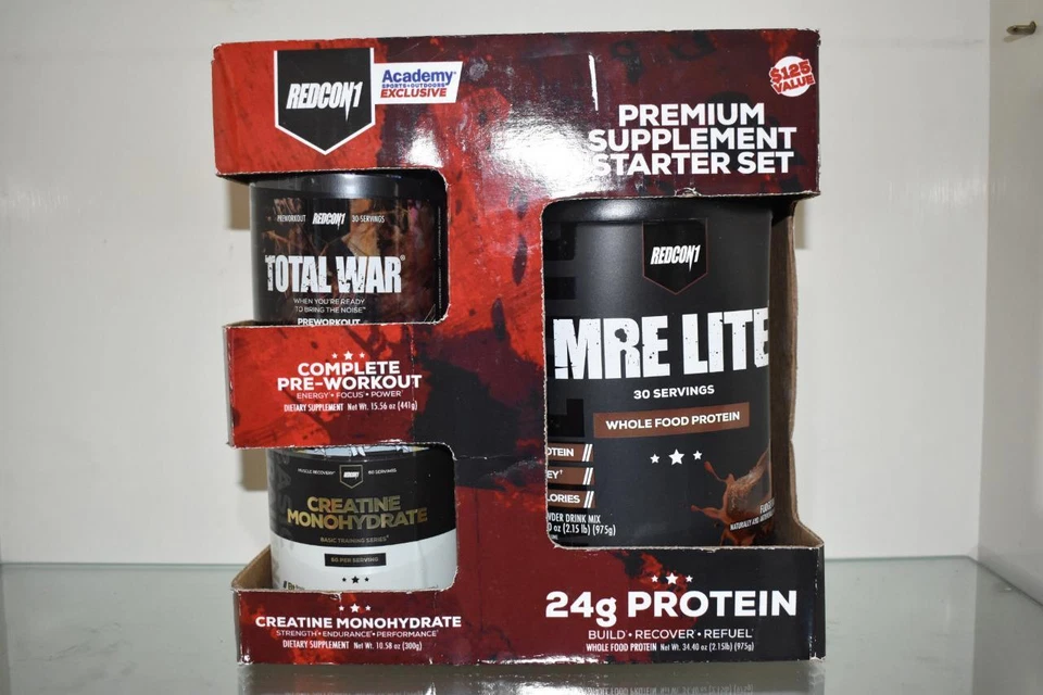 REDCON1 Premium Supplement Starter Set Total War, Creatine Monohydrate, MRE Lite - Image 1 of 4