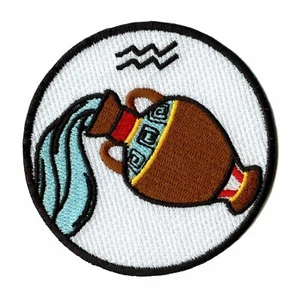 Aquarius Zodiac Sign Constellation Iron On Patch - Picture 1 of 2