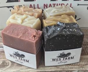 Goat Milk Soap all-natural From From Wes Farm Soap 6 Bars - Picture 1 of 1