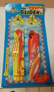 VINTAGE POWER GLIDERS TOY AIRPLANES SPINNING PROPELLER ACTION NO. 7086 NEW MIB - Picture 1 of 3