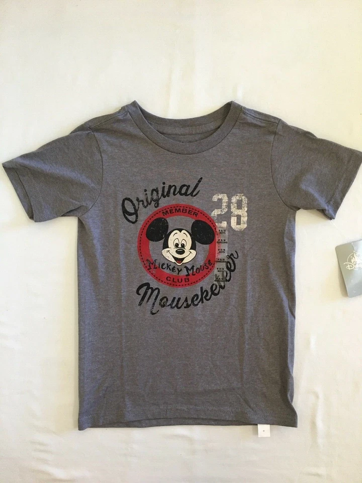 NUEVO CON ETIQUETAS Disney Store Mickey Mouse Niños Camisa Top Original Mouseketeer Gris muchas tallas Foto 1 de 1