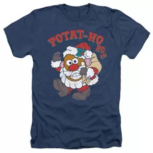 Mr Potato Head Heather T-Shirt Santa Ho Ho Ho Navy Tee - Picture 1 of 1