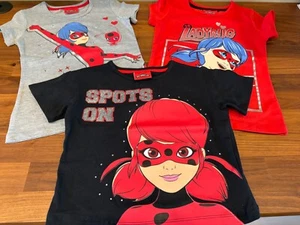 LOT OF 3 Miraculous Ladybug T-Shirts KIDS SIZE 6 Red/Grey/Black - Picture 1 of 13
