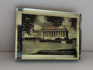 Vintage Lincoln Memorial Washington D. C. Mirror Paperweight Souvenir