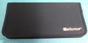 Estuche de viaje de almacenamiento de cuchillos negros Wusthof lona Cordura con cremallera sep27 - Imagen 1 de 4
