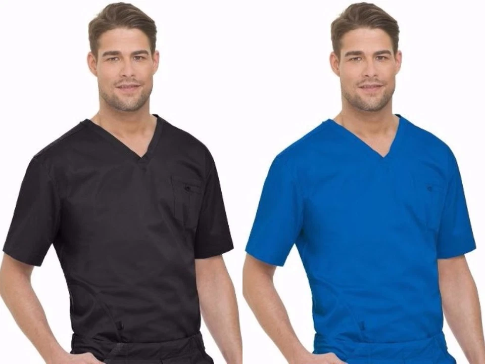 LANDAU UNIFORME DE ENFERMERÍA PARA HOMBRE TRANSPIRABLE CON BANDAS CUELLO EN V EXFOLIANTE TOP #4043 Foto 1 de 1