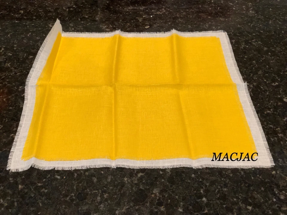 Sferra 100% Linen 20”x20” Napkins 4 Piece Set Oyster/Sunflower New - Image 1 of 4