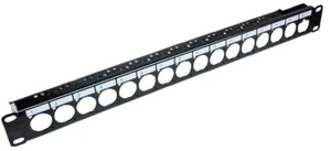 TUK - 19" 1U D Universal XLR Type Port Panel with Cable Management Bar, 16 Ports - Picture 1 of 2