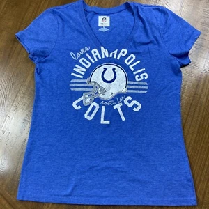 Indianapolis Colts NFL Team Apparel Women’s V-Neck Short Sleeve Size Large - Picture 1 of 4