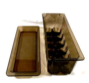 Klar Bernstein Braun Acryl Kühlschrank Tür oder Regal Ei Aufbewahrung Tablett mit Abdeckung - Bild 1 von 10