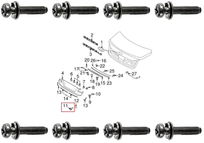 8 TORNILLOS PARA MATRÍCULA NUEVOS! ¡SE ADAPTA A TODOS LOS HYUNDAI EQUUS Y GENESIS! 12291-06303 Foto 1 de 3
