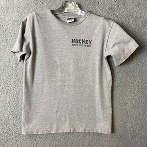 Aussie T Co Kids TShirt Youth L Gray Short Sleeve Hockey Bury Me In Ice - Picture 1 of 8
