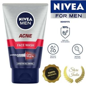 NIVEA Mens Acne Face Wash | Effective Oil & Dirt Control With Menthol 50gm 100gm
