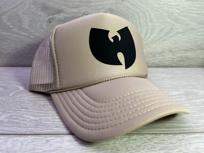 NUEVO SOMBRERO NEGRO CREMA WU TANG CLAN 5 PANELES CORONA ALTA CAMIONERO SNAPBACK VINTAGE Foto 1 de 3