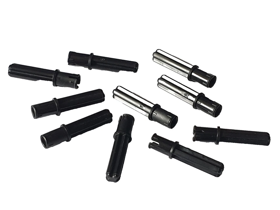 Lego Technic 10x Achspin 3L mit Achse #18651 schwarz - Bild 1 von 1