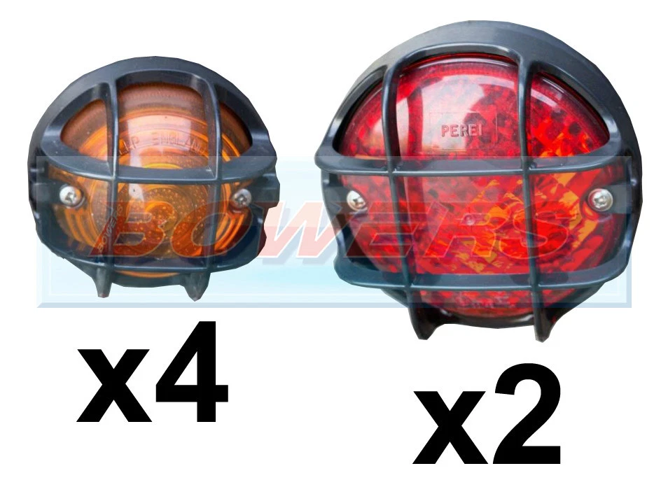 6 LAND ROVER DEFENDER REAR LIGHT LAMP STONE GUARDS GRILLES SET KIT LED RDX WIPAC - Image 1 of 1