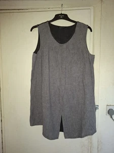 SEE SAW LINEN ..GREY..SLEEVELESS LONGER TUNIC TOP..SIZE LARGE...LADIES - Picture 1 of 4