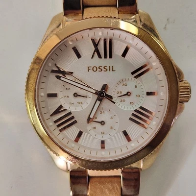 Reloj Pulsera Fossil AM4622 Para Hombre Banda Dorada Esfera Analógica Cuarzo Genuino Sin Probar Foto 1 de 4