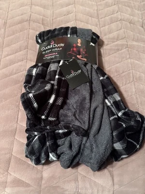 Cuddl Duds Mujer Reversible Envoltura para Dormir ~ Cuadros Negro y Gris ~ Talla L/XL ¡NUEVO CON ETIQUETAS! Foto 1 de 4