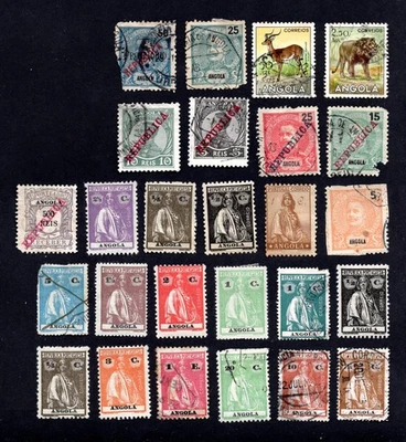 Angola 1898-1953 grupo de 26 sellos MH/usado CV=14,8$ Foto 1 de 2