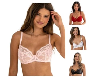 Pour Moi Fleur Bra Balcony Underwired Pretty Floral Lace Womens Lingerie 25910 - Picture 1 of 24