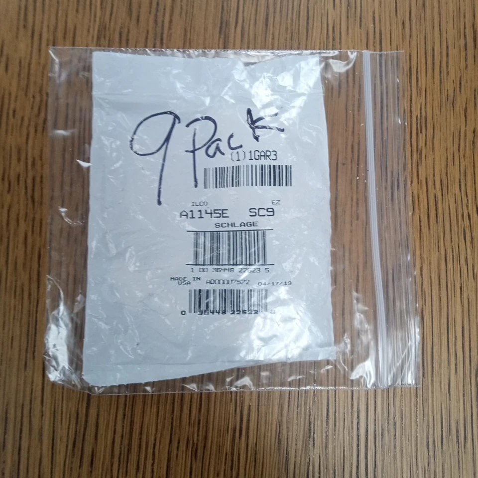 9 Pack Of Kaba Ilco A1145e-Sc9 Key Blank,Brass,Type Sc9,6 Pin - Image 1 of 2