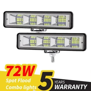 72W LED Work Light Bar 4x4 Offroad SUV ATV Tractor Boat Truck Excavator Combo Be - Picture 1 of 27