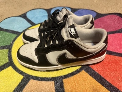 Nike Dunk Low Chenille Swoosh Men's Size 10 Sneakers DQ7683-001 Black Gray White - Image 1 of 4