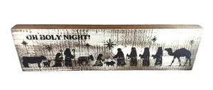 Oh Holy Night Wooden Nativity LED Lighted Wall Art - Picture 1 of 10
