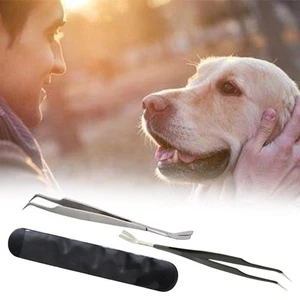 Pet Lice Removal Tweezers Tick Remover Tweezers Remover Deworming Pet Tool A0J4 - Picture 1 of 12