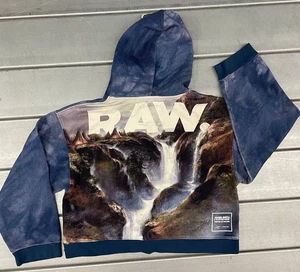 Jaden Smith G-Star RAW Hoodie Damen XS Blau Tie Dye Grafik Pullover Limited - Bild 1 von 9