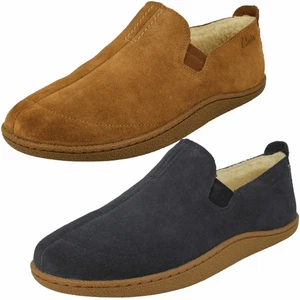 Zapatillas De Casa Para Hombre Clarks De Ante Con Forro Cálido - Picture 1 of 18