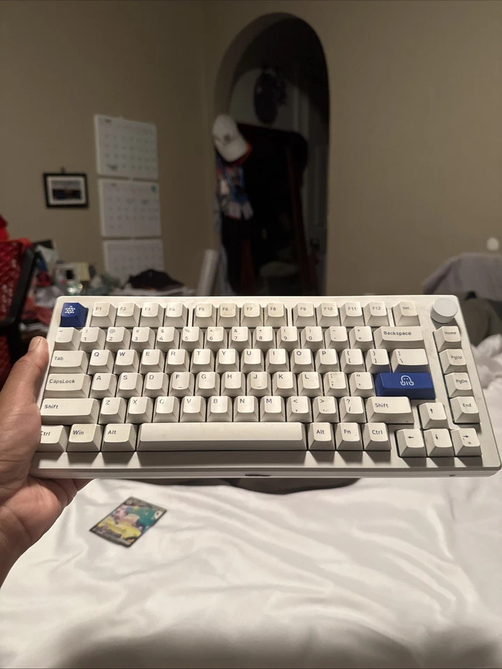 Teclado mecânico para jogos Akko Mod 007b 75% layout, junta montada, branco - Imagem 1 de 3