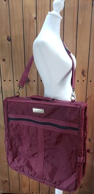 VTG Oscar de la Renta Burgundy Suit Garment Bag Travel Luggage Carry-On Y2K - Изображение 1 из 4