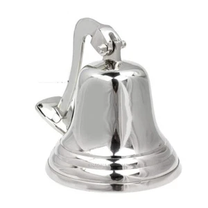 Anchor Ship Bell w/ Bracket & Rope Lanyard - Silver Finish - Nautical Wall Decor - Picture 1 of 5