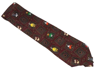 Corbata Looney Tunes Para Hombres Cuello Bugs Bunny Lucas Pato Taz Granate Verde - Imagen 1 de 2