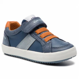 Geox Kid's Alonisso Low Top Navy/Dk Orange Sneaker J922CC 00085 C4218 - Picture 1 of 5